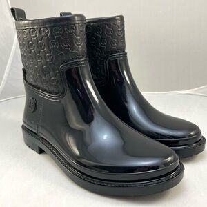 Michael Kors Black Rubber Short Rain Boots Sz 6